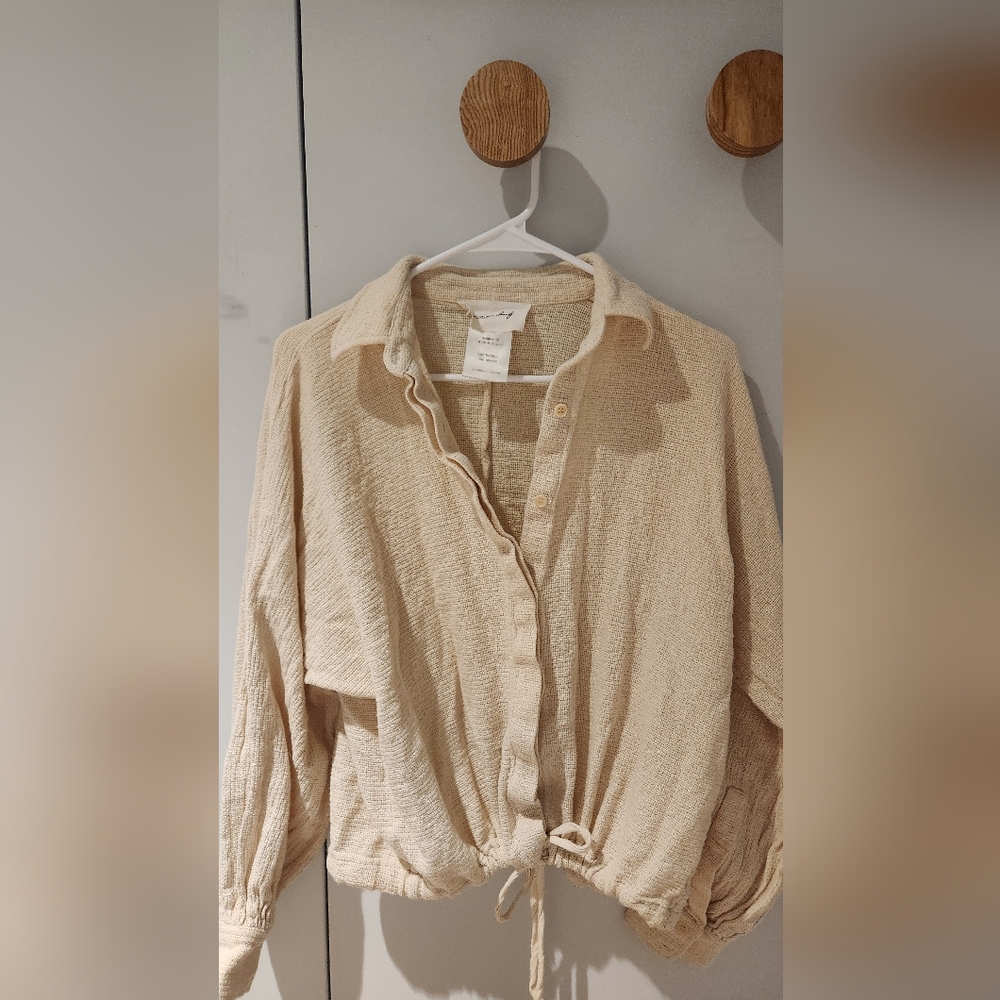 100% Cotton Drawstring Blouse